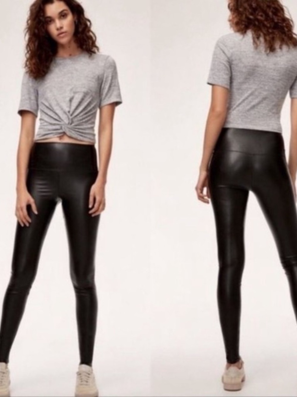 Wilfred Free Black Faux Leather Leggings
